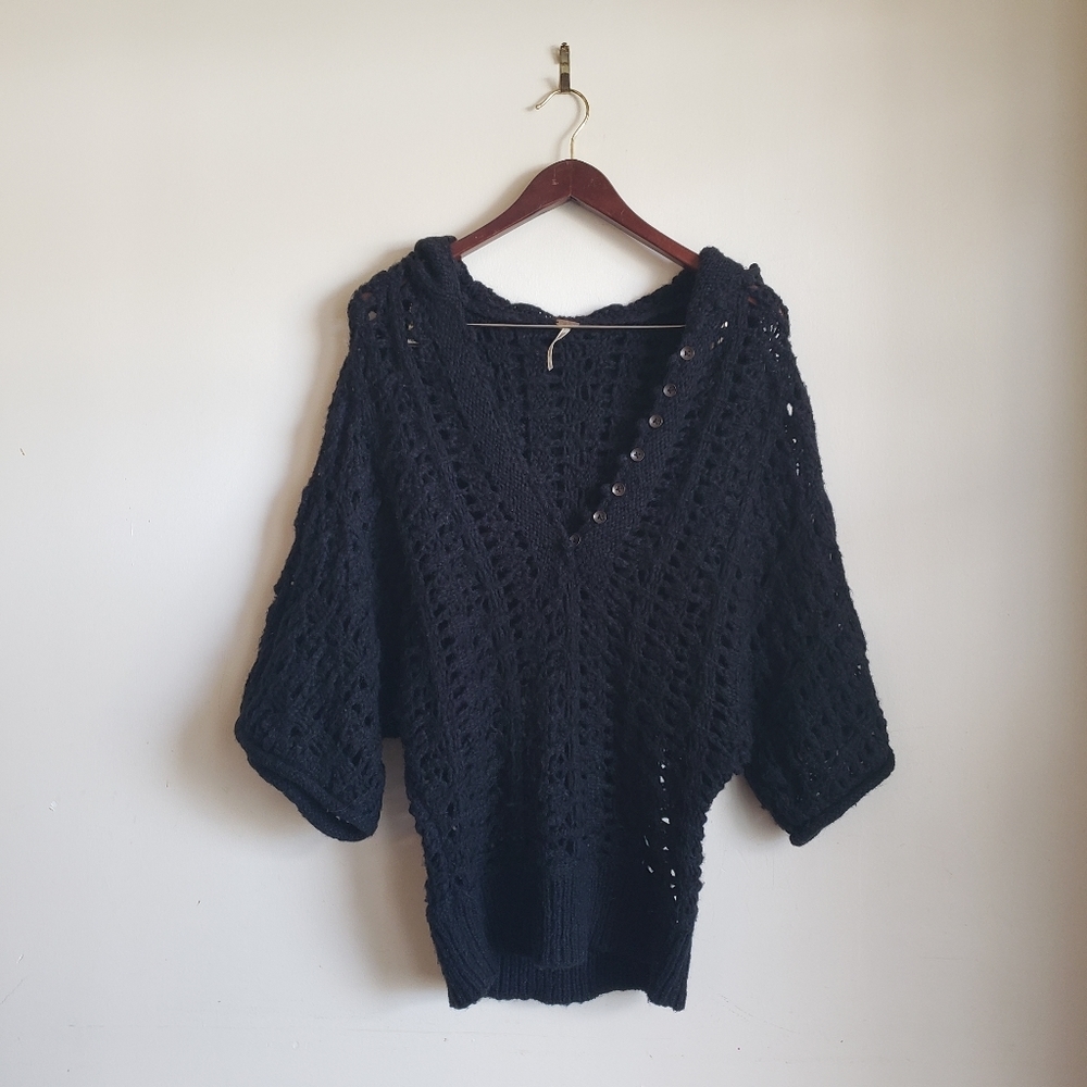 Free People Alpaca Mohair Knit Chunky Sweater